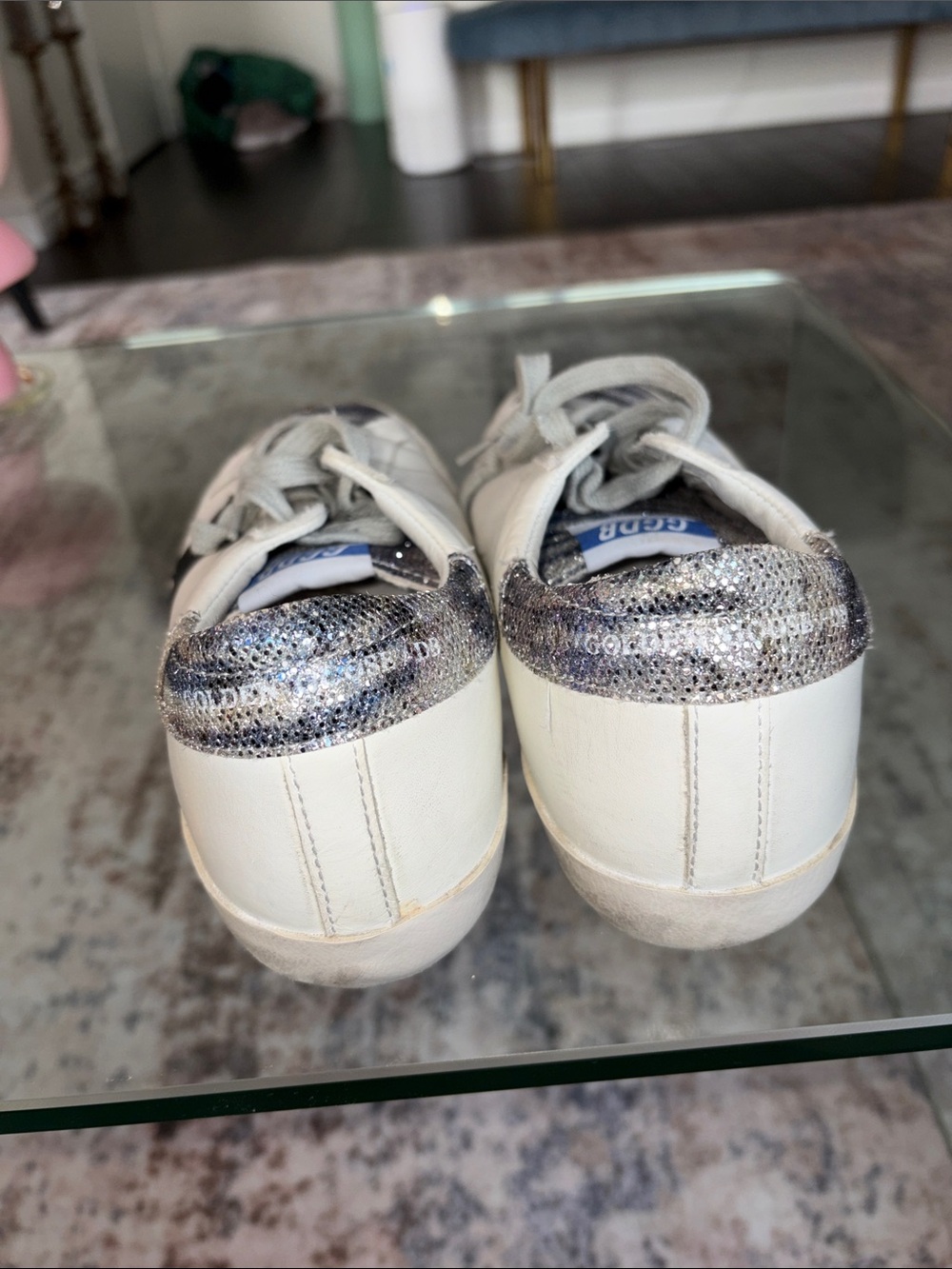 Golden Goose White Superstar Sneakers with Black Star 38 - Picture 5 of 7
